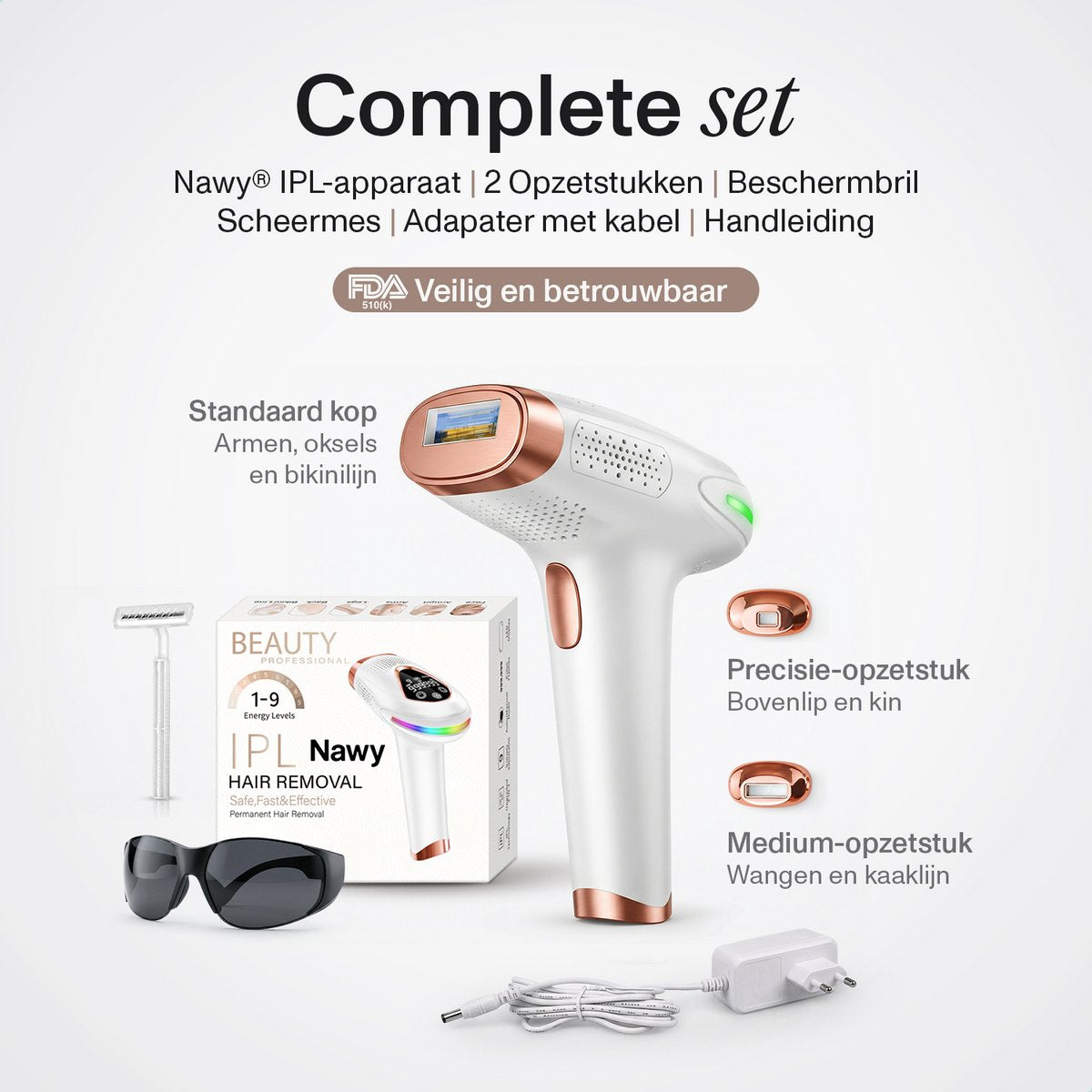 Nawy® DermaLaser S1 IPL Laser Ontharingsapparaat